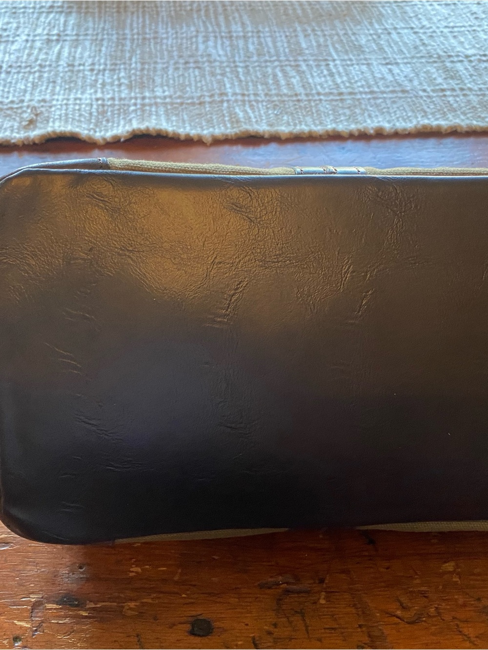 Fossil Olive Green Canvas Toiletry Kit with Brown Trim - Picture 3 of 8
